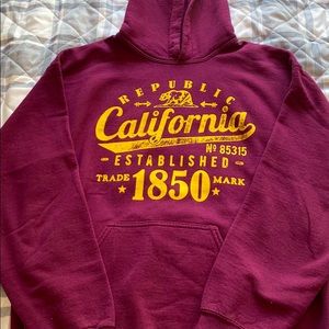 Maroon and Gold California design-based Unisex Hoodie Size Small